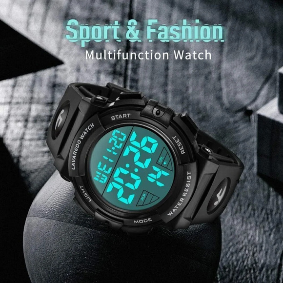 Mens Digital WatchMilitary Watches  WaterproofMultifunctional Watch with LED - Picture 6 of 8